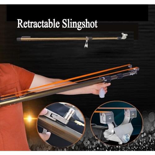 High Quality And Powerful Outdoor Shooting Slingshot Retractable Slingshots With High Quality Flat Rubber Band For Laser Aiming