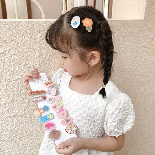3 Pcs/Set Children Cute Acrylic Cartoon Heart Ornament Hair Clips Baby Girls Lovely Barrettes Hairpins Kids Hair Accessories