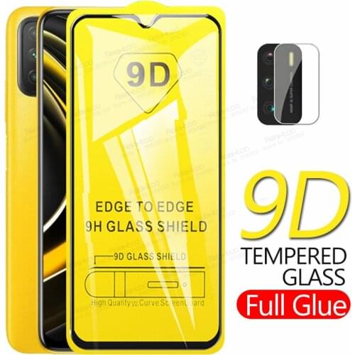 9D Full Glue For Xiaomi Poco M3 Glass Camera Tempered Protective Glass Xiomi Pocom3 Pocco Pocophone M 3 3M Screen Protector Film