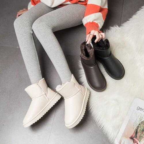 Womens Boots Snow Boots Women 2021 New Winter Plus Velvet PU Waterproof Boots Thickened In The Tube To Keep Warm