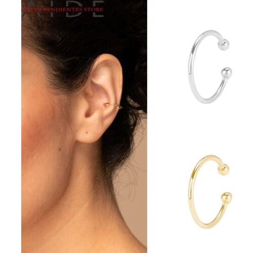 AIDE Minimalist Line Ear Bone Earrings Women 925 Sterling Silver Non-pierced Ear Clip Earrings Ear Cuff Silver 925 Jewelry