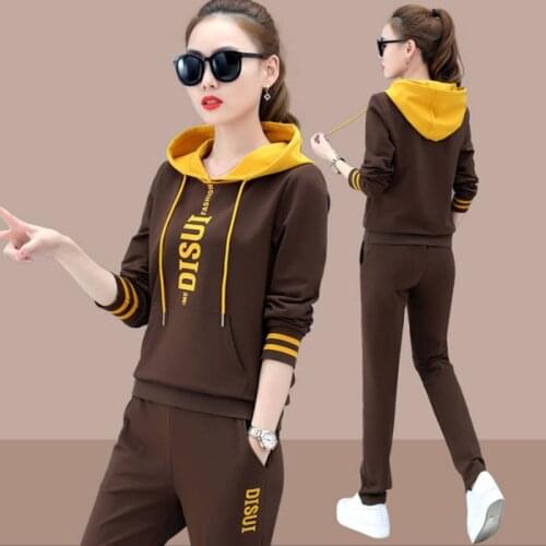 Women Coutoure Tracksuit Pullover Hoodies and Pants Spring Autumn Sports Suit Female Casual Trousers 2 Piece Sets Womens Outfits