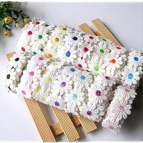 1yard 50mm little daisy water soluble Lace RibbonTape fabricTrim Ribbons for DIY Sewing Garments Handmade Clothing Accessories