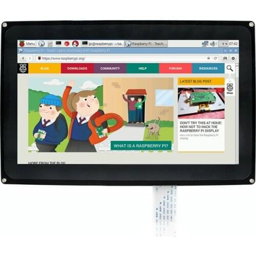 10.1inch HDMI LCD H with Case 1024x600 Resolution Capacitive Touch Display Support Raspberry Pi 3B 3B+ RPI0 RPI Zero W BB Black