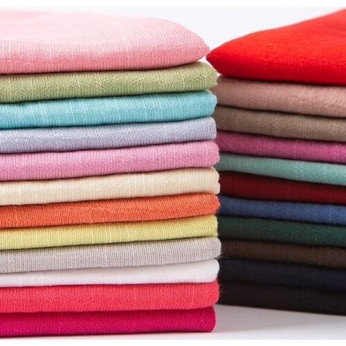 150cmx50cm Tencel Bamboo Festival Cotton Linen Fabric Antique Solid Color Sun Protection Clothing Skirt Scarf Clothing Fabric