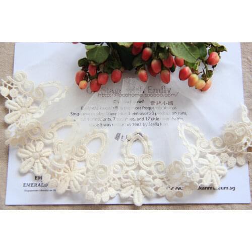 5 Yard/lot Single cotton embroidery lace trim lace cotton gauze clothes accessories fabric decoration diy clothes 11cm wide