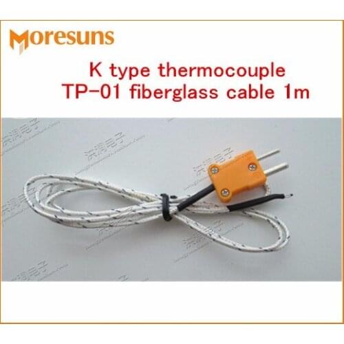 Fast Free Ship 50pcs High quality K type Thermocouple/TP-01 Fiberglass Cable 1m Temperature Measuring Temperature Probe