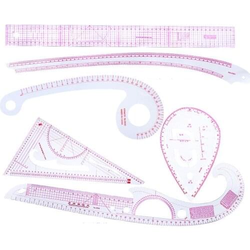 6PCS Sewing Tailor French Curve Rulers Drawing Line Measure Clothing Patchwork DIY Craft Tools Patchwork Ruler for Tailor