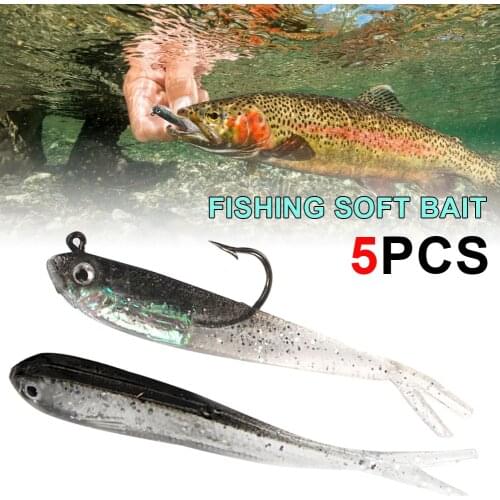 75mm Fishing Lure Soft Bait Split Tail Swimbait Fork Tail Minnow Soft Lure Artificial Bait Saltwater Freshwater Fishing Tackles
