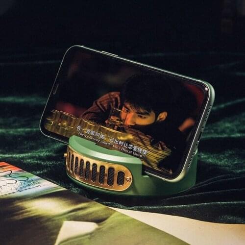 KAWOO Retro Green Chongqing Forest Bluetooth Speaker Portable Wireless Speaker Surround Stereo FM Radio Mobile Phone Stand Speak