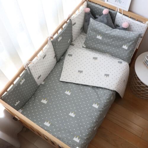 Baby Bedding Set Nordic Baby Items For Newborns Cotton Kids Crib Bedding Set With Bumper Nursery Decor Baby Bed Linen For Infant