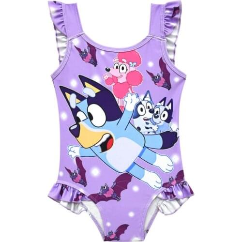 Bluey Girls Princess Kids Bikini Baby Swimsuit Bathing Suit Ruffle Beachwear Beach Wear Dress for Toddler Girls