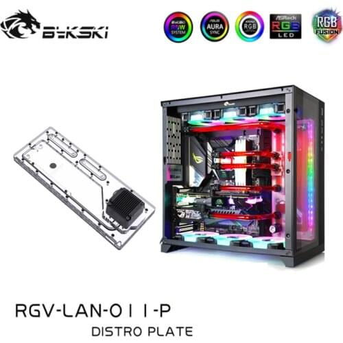 Bykski RGV-LAN-O11-P Distro Plate For Lian Li PC-O11 Dynamic Case, Bykski Waterway Board For Single GPU Building