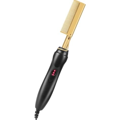 Electric Hot Comb Hair Straightening Heat Pressing Comb, Hot Comb Straightener, Portable Travel Anti-Scald Beard Straightener
