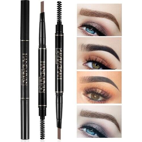 HANDAIYAN 5 Color Long Lasting Double Ended Eyebrow Pencil Waterproof No Blooming Rotatable Triangle Eyebrow Pen makeup TSLM1