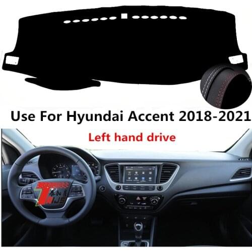 TAIJS Factory Classic Protective Leather Car Dashboard Cover For Hyundai Accent 2018 2019 2020 2021 Left hand drive
