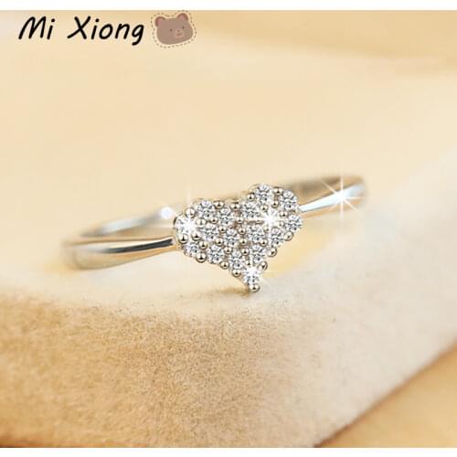 Mi Xiong 925 sterling silver original design heart-shaped luxury ladies diamond ring noble romantic engagement brand jewelry