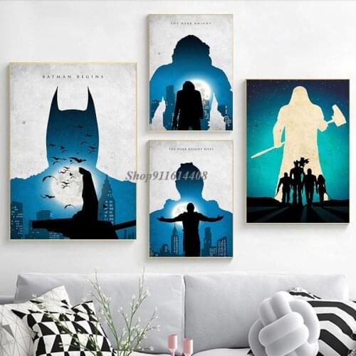 Superhero Avengers Movie Wall Art Home Decoration Canvas Painting Vintage Poster Thor Loki Captain America Print Marvel Picture