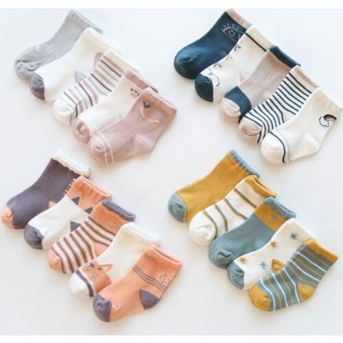 New 5Pairs/lot Infant Baby Socks Winter Autumn Baby Socks for Girls Cotton Newborn Baby Boy Socks Toddler Baby Boys Accessories