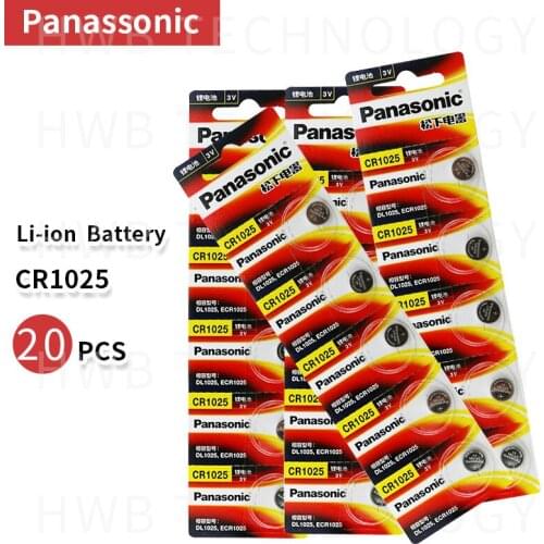 20pcs/lot New Original Panasonic CR1025 CR 1025 3V Lithium Button Battery Coin Cell Batteries