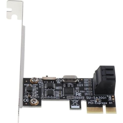 PCI-E PCI Express 1x to Sata 3.0 III 2-Port ASM1061 Card Converter Adapter