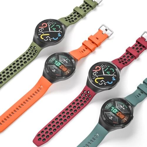 Silicone Watchbands HUAWEI WATCH GT 2e Breathable Multihole Sport Strap Adjustable Replacement Band For Huawei Watch GT2e Strap