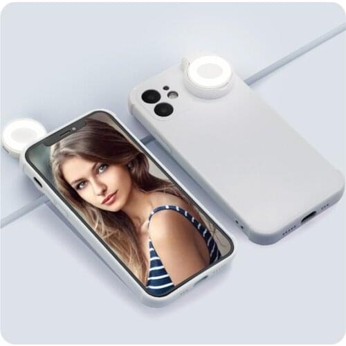 Selfie Light Portable Mobile Phone case for iPhone 12 Pro Max Led Selfie Ring Fill Light Phone back Cover for iPhone 12 New 2021