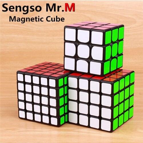 Sengso magnetic 3x3x3 magic cube Mr.M 4x4x4 magnets puzzle cubes stickers profession speed cube toys for Children