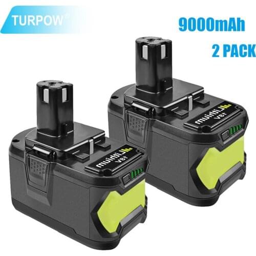 Turpow 18V 9000mAh Replacement Power Tools Battery For Ryobi P108 18V 9000mAh Battery RB18 Lithium-Ion Rechargeable Battery