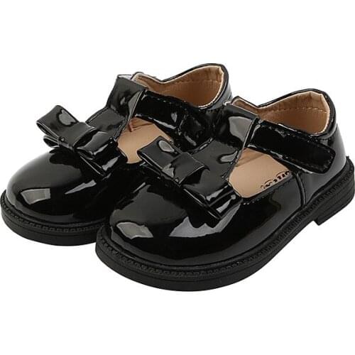 Spring Baby Shoes Soft PU Patent Leather Flats For Girls Kids Little Children Casual Shoes Size 21-30 SHS076