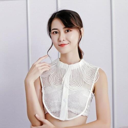 YSMILE Y New Design Women Fashion Sweet Cute Lace Fake Collar Personality Exaggeration Shirt Sweater Decoration Accessories
