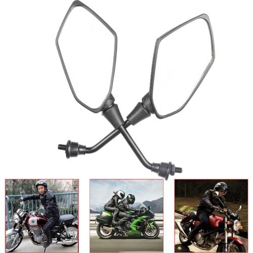 2Pcs/Pair Motorcycle Mirror Scooter E-Bike Rearview Mirrors Electrombile Back Side Convex Mirror 8mm 10mm Carbon Fiber