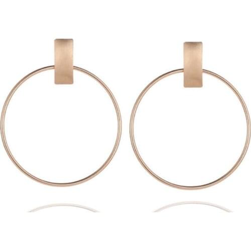 Womens Earrings For Women Bohemian Geometric Metal Gold Drop Earring 2021 Geometric Round Fashion Jewelry Wedding Kolczyki