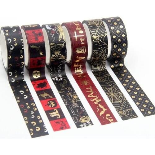 1PC Decorative foil Halloween Washi Tape Set DIY Scrapbooking Planner Adhesive Masking Tape Stationery