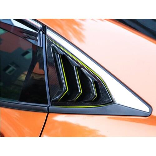 2pcs ABS Carbon Fiber Door Window Louver Frame Window Sill Molding Trim Cover For Fit 16-18 Honda CIVIC 2016 2017 2018
