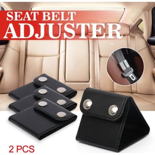 2PCS New Hot Sale Pair Of Black Leather Car Seat Belt Adjusters Automobiles Parts Car Seat Belts Padding