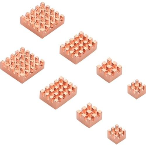 2Set Heat Sink Metal Copper Heatsink Passive Cooling Pad Heat Dissipation Radiator for Raspberry Pi 4 Model B