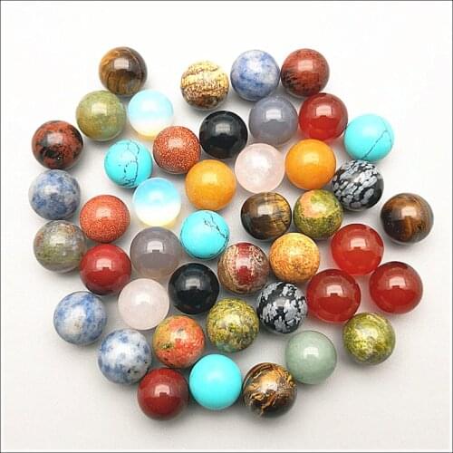 50pcs Loose Gem Stone Round Ball NO HOLE 8mm For Craft Display Items Natural Beads Collections Wholesale Price Jewelry Accesory