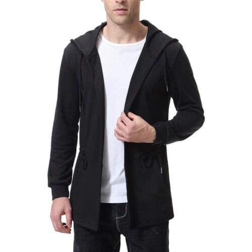 Free shipping 2020 Autumn new European trend men Black hooded cloak jacket plus size male Fashion casual Long Coat Tops M-5XL