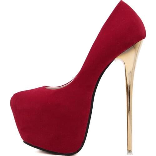 Big Size 41-45 Sexy Women Pumps on Heels Female Fetish Shoes Super High Heels Stripper Platforms Pumps for Office Wedding 16 cm