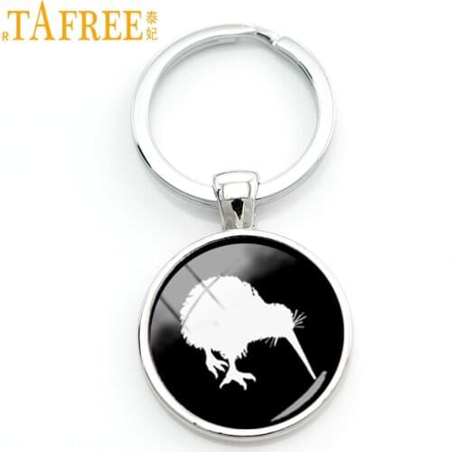 TAFREE Cute kiwi birds key chain ring new Zealand kiwi profile silhouette keychain trendy animal art jewelry lovely gift KC442