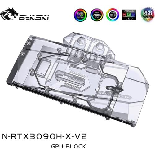 Bykski N-RTX3090H-X-V2 GPU Water Block For ZOTAC Palit Inno3D GALAX COLORFUL Founder Edition RTX 3090 3080 Graphic Card NVIDIA