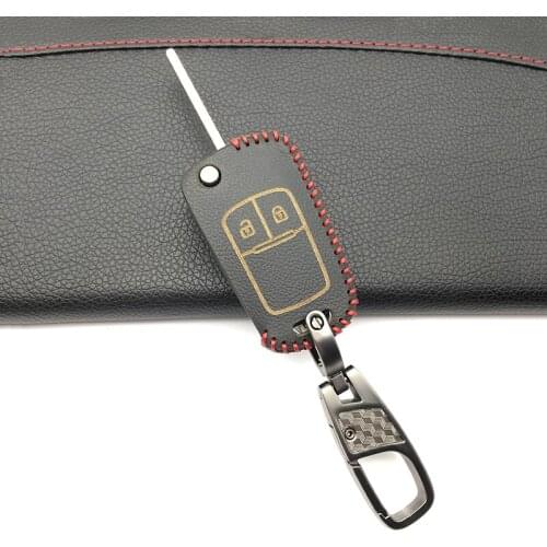 Genuine Leather Car Key Case Cover For Chevrolet Lova Sail Aveo Cruze for Vauxhall Opel Insignia Astra Buick Flip Remote Fob