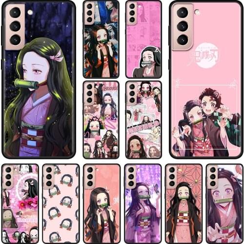 Demon Slayer Nezuko Anime Phone Case for Galaxy S20 FE S10 S9 Plus S10e Fundas Protective Coque for Samsung S21 Ultra Shell