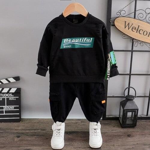 Kids Casual Clothes Spring Autumn New Baby Boys Fashion Sport Suit Childrens Sweater+Pants 2 pieces Clothing Set Cotton Jerseys