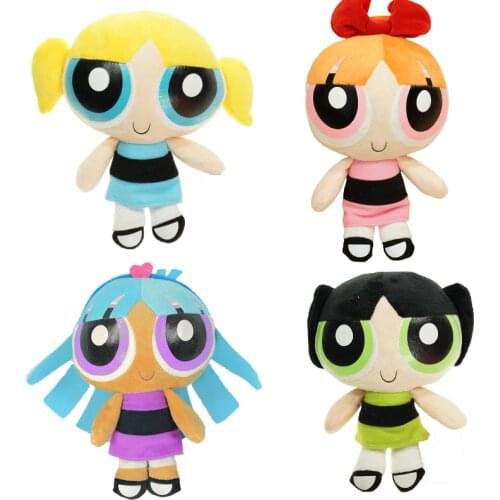 FGHGF TV Movie The Powerpuff Girls Bubbles Blossom Buttercup Plush Dolls Stuffed Toys for Children kid Gifts baby toys Y18070403