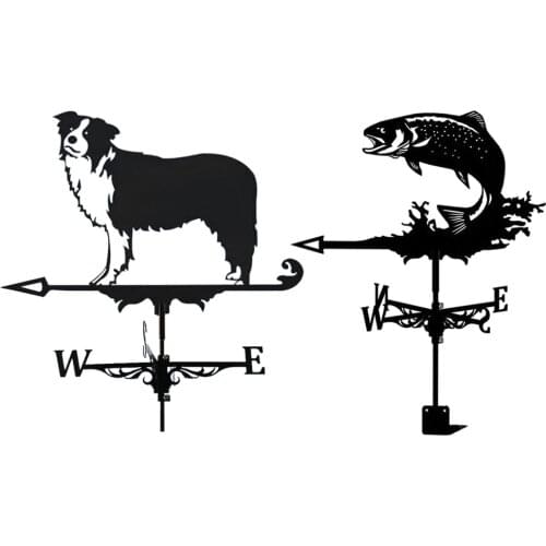 Stainless Steel Weathervane Yard Garden Weather Vane Wind Direction Indicator Outdoor Farm Barn Scene Stake for Garden Supplies