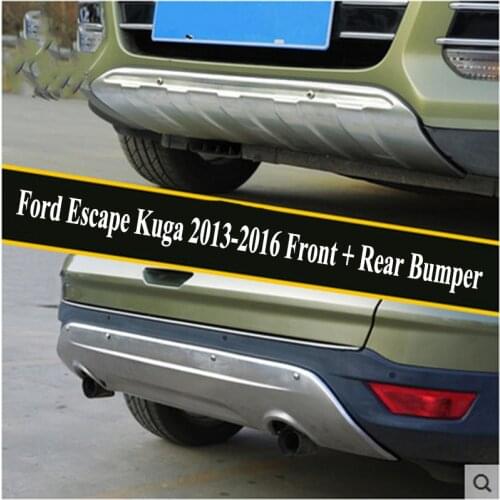 JIOYNG For Ford Escape Kuga 2013-2016 Front + Rear Bumper Diffuser Bumpers Lip Protector Guard skid plate Stainless steel 2PCS