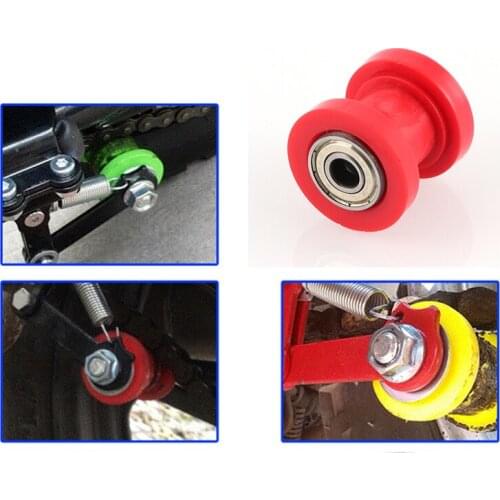 Motorcycle motorbike 8mm red White Chain Roller Tensioner Pulley wheel guide 125 XR CRF 50 KLX110 Thumpstar