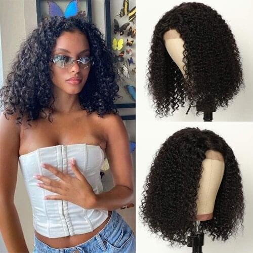 Curly Bob Wig Pixie Cut 13x4x1 Lace Front Human Hair Wigs 150% Natural Water Wave Remy Short Bob Wigs For Women Pre Plucked